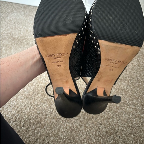 Jimmy Choo Black Embossed Python - Picture 7 of 10